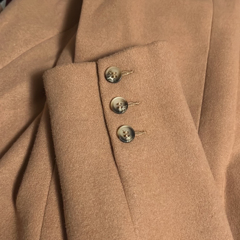 Topshop Naomi faux fur collar camel coat size 8 - Picture 4 of 4